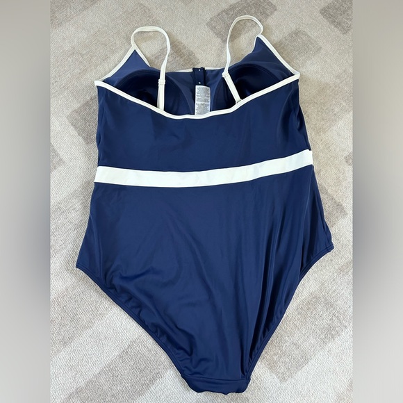 Boden Savina Henley Swimsuit French Navy (Size 16-18) - Picture 3 of 11